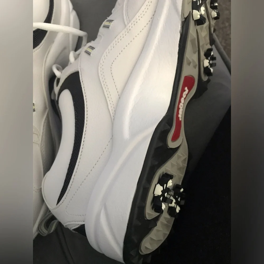 NWOT FootJoy Men's White Casual Sneakers with Subtle Black Accents 13